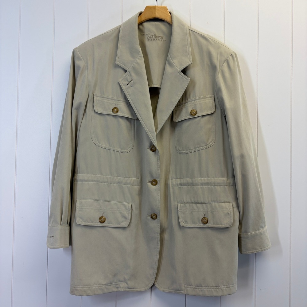 Vintage Harry & David Northwest Express Safari Field Utility Jacket Women Large